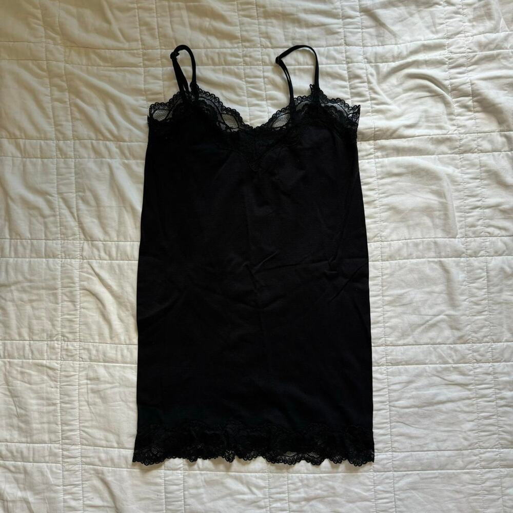energie Black lace‎ trim cami tank top womens L y2k preppy fairy layers gothic